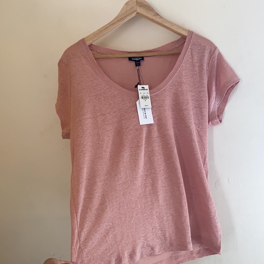 Express linen pink t shirt